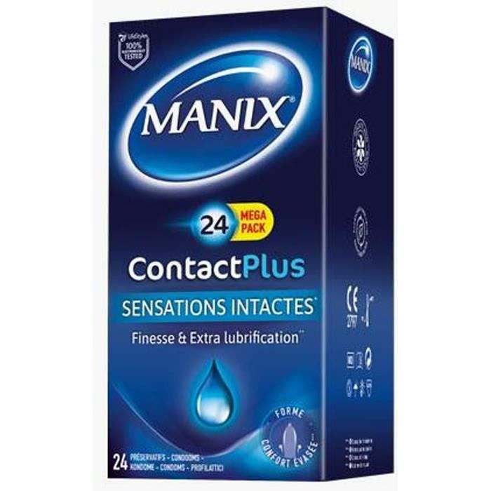 Manix Sensations Naturelles Contact Plus Sensations Intactes 24 préservatifs