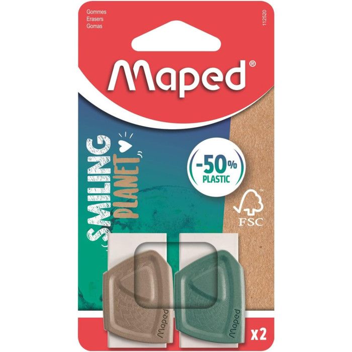 Gomme - Maped - Précision - Lot de 2 - Étui de protection - Écologique