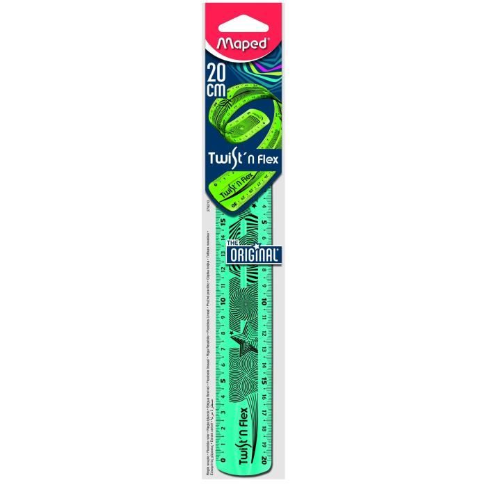 MAPED Règle Plate 20cm Twist'n'Flex VERTE