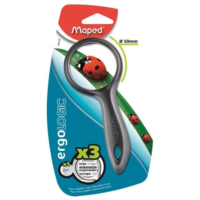 Loupe de lecture ronde - MAPED - Ergologic - Grossissement x3 - Verre optique anti-déformation