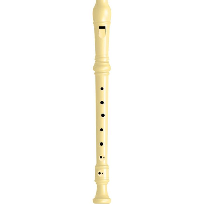 Flûte en plastique - MAPED - Baroque - Blanc - Nettoyeur inclus - Étui multi-usage