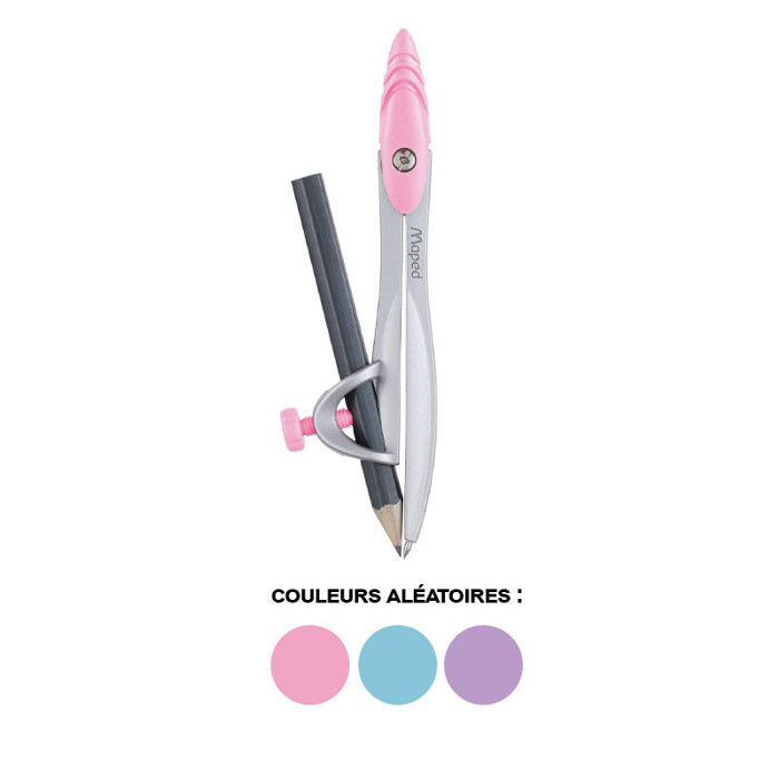 Compas Study Pastel Avec Porte Crayon - Coloris Aléatoire - Maped