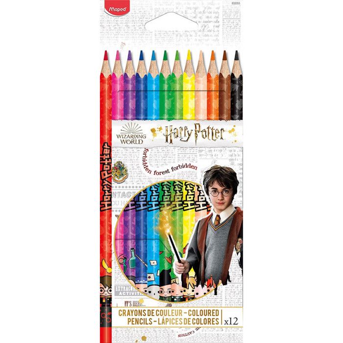 12 Crayons De Couleur - Harry Potter - Assortiment Couleurs - Maped
