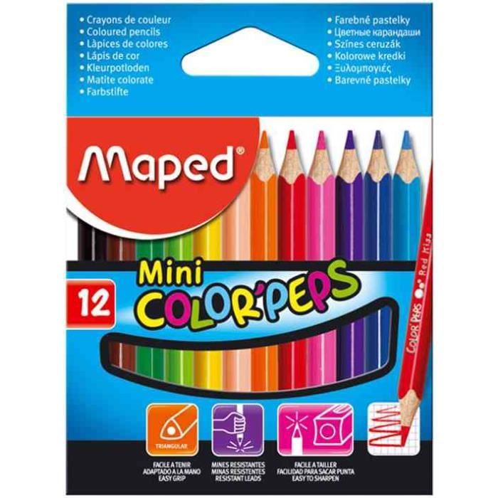 Etui de 12 Crayons de couleur COLOR'PEPS MINI 8,7
