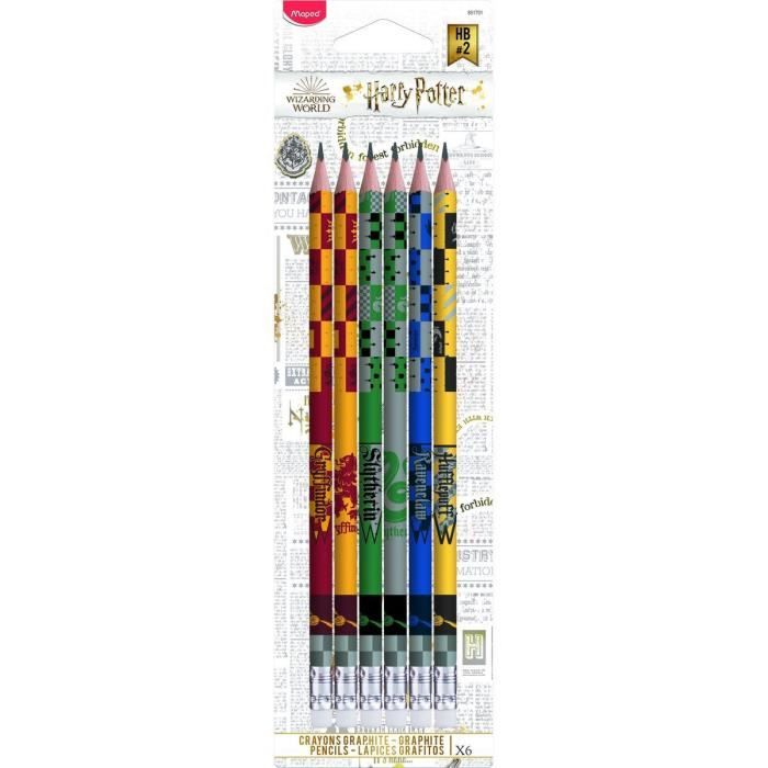 Lot 6 crayons à papier Harry Potter