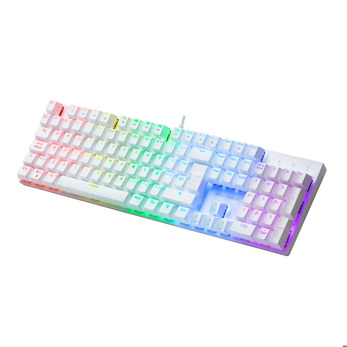 Clavier Gamer mécanique (Blue Switch) Mars Gaming MK422 RGB (Blanc)