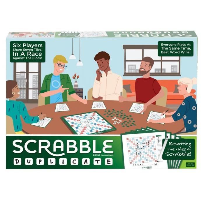 Jeu de Scrabble Duplicate - Mattel - Jeu de lettres - Mixte - 8 ans et plus