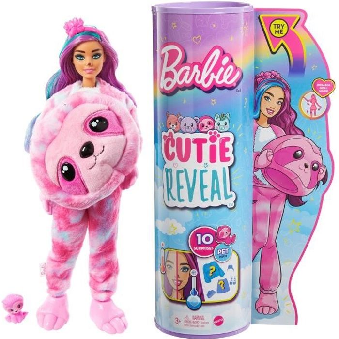 Barbie - Barbie Cutie Reveal Paresseux - Poupée - 3 ans et +