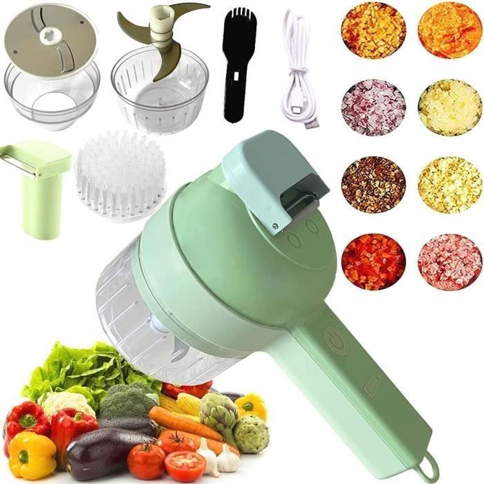 Mini Hachoir Electrique,Hachoir Electrique Sans Fil Portable,Coupe Legumes Electrique,40W 200ml avec Brosse de Nettoyage