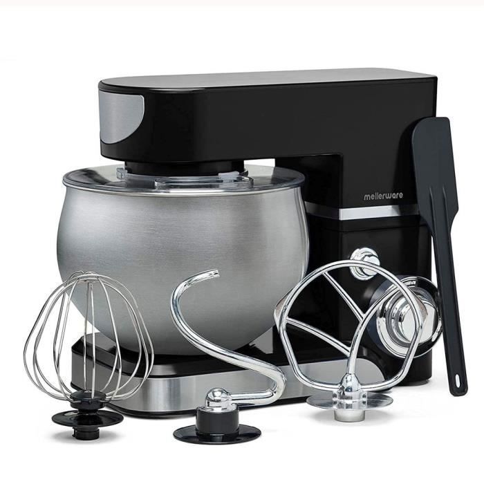 Robot Pâtissier Twist! 1000 W - Mellerware - Capacité 5L - 6 Vitesses - Noir