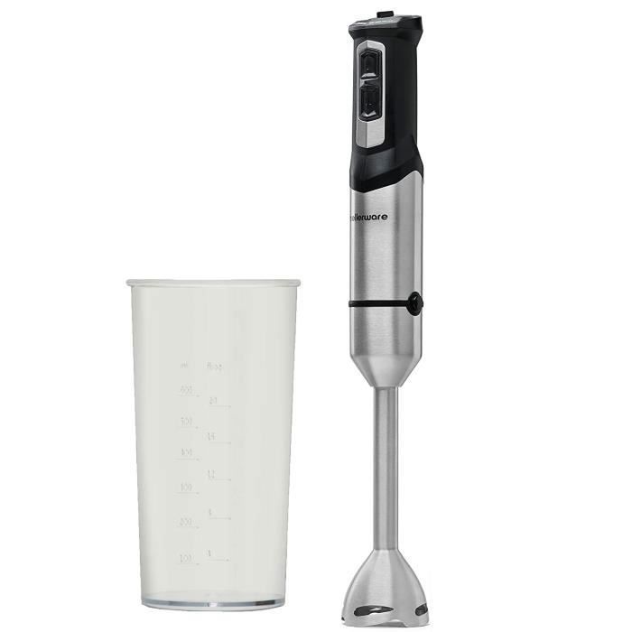 Mellerware - Mixeur plongeant Spiro! 1000W | Blender Multifonction 3en1, Hachoir, Émulsifiant, Mélanger | Tasse Doseuse 0.6L | Jaune