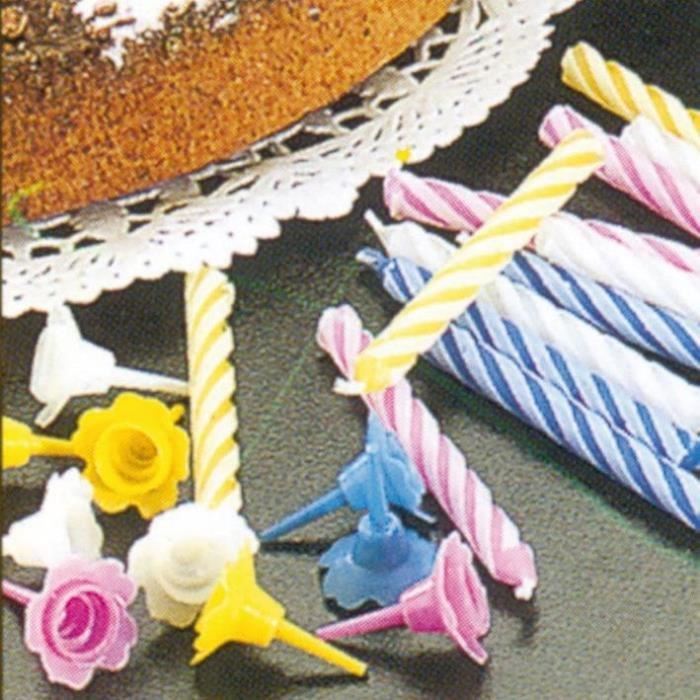 METALTEX - Bougies anniversaire x24+12supports assortis blister 259000