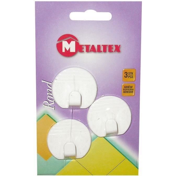 Crochet adhésif rond - lot de 3 - blanc