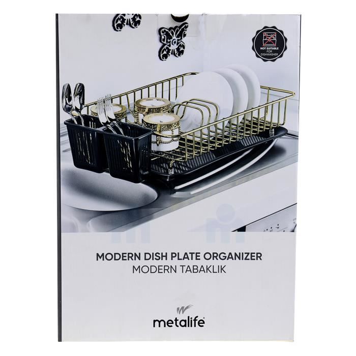 Egouttoir vaisselle 42x27,5x9,5cm gold   METALIFE