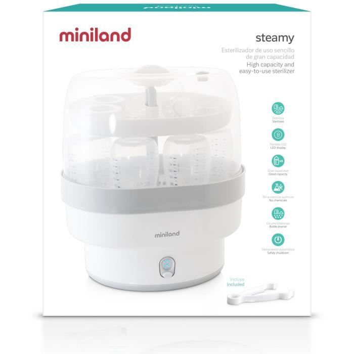 MINILAND - Stérilisateur grande capacité et facile à utiliser, Steamy