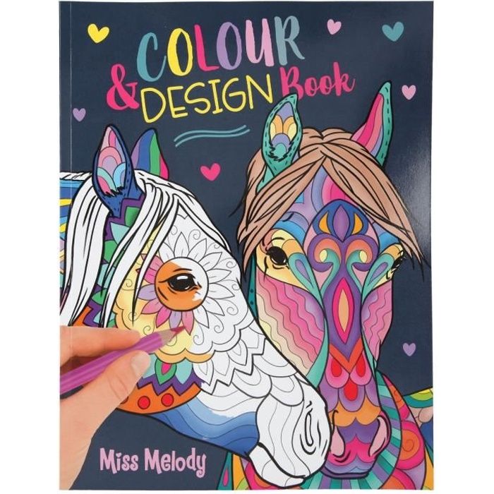 Album de coloriage et création Miss Melody (décor cheval) modèle Colour and Design Book