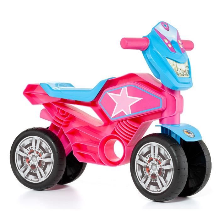 Trotteur Moto Rose pour Bébé - MOLTO - My 1st Molto Cross Star - Hauteur 27cm - Stabilité Maximale