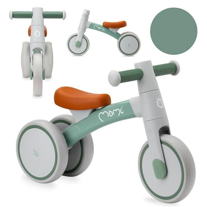 MoMi TEDI - Velo Bebe Draisienne - sans pedales - léger 1.2kg, jusqu'à 25 kg - Vert