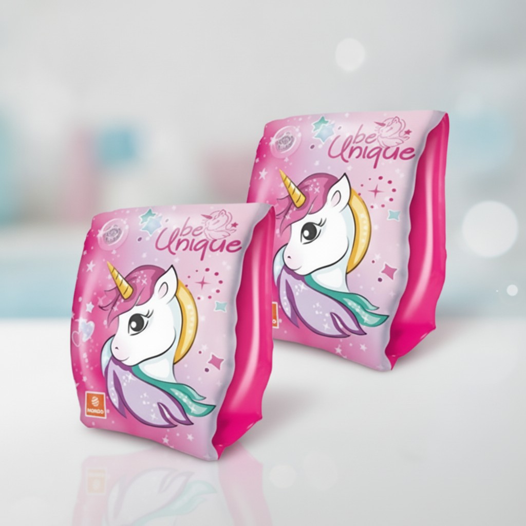 BRACELETS / BRASSARDS DE NATATION MONDO ROSE AVEC TETE DE LICORNE ENFANT 2 A 6 ANS - Marjane Mall - Image 2