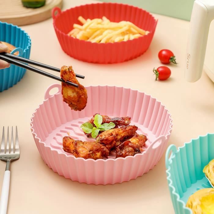 Moule Silicone Air Fryer 8,5 Pouces – Réutilisable – Résistant à la Chaleur – Compatible Friteuse à Air et Four – Couleur Aléatoire