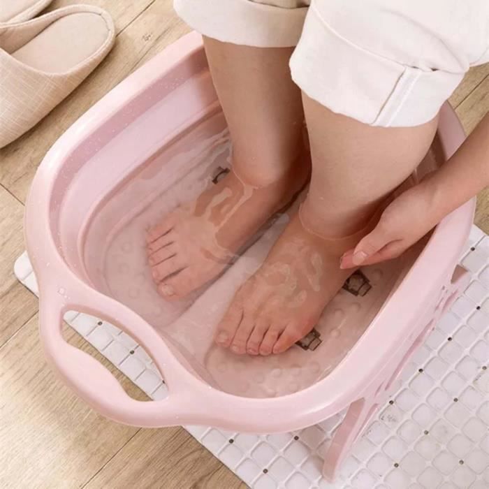 Baignoire pour pieds pliante Baignoire de pied pliante PP PET Portable 4 rouleaux de massage bassin de hygiene des Violet Mothinesst
