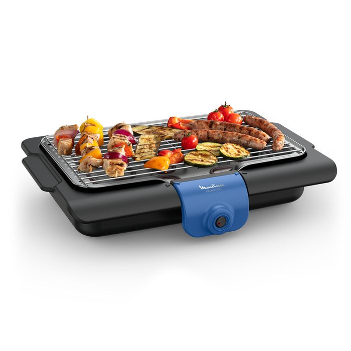 MOULINEX Barbecue de table électrique, Barbecue d’extérieur, Bac à eau, Utilisation simple, Fabriqué en France, Accessimo BG134812
