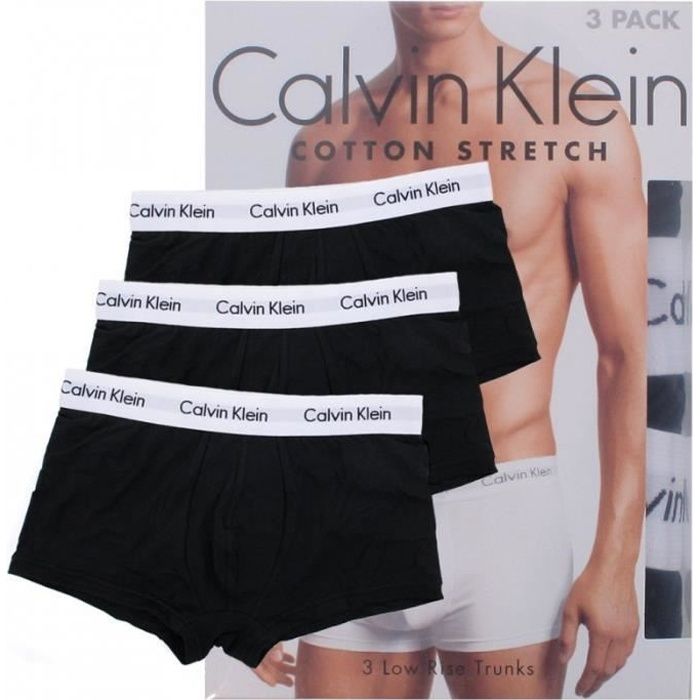 CALVIN KLEIN Lot de 3 Boxers Noir/Blanc Homme