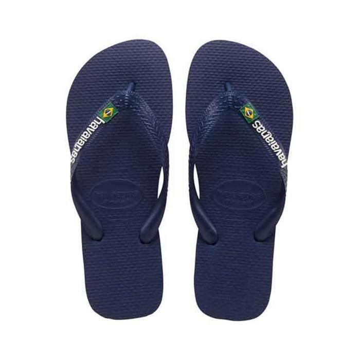 Tongs Havaianas Logo Brésil - Mixte - Bleu - Caoutchouc - Confortable et résistant