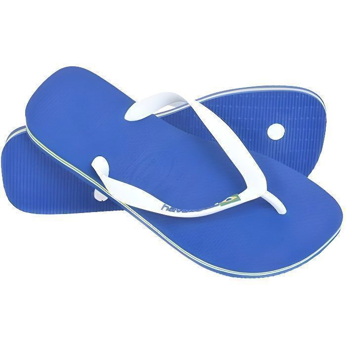 Tongs Logo Brésil - HAVAIANAS - Mixte - Bleu - Garçon - Caoutchouc