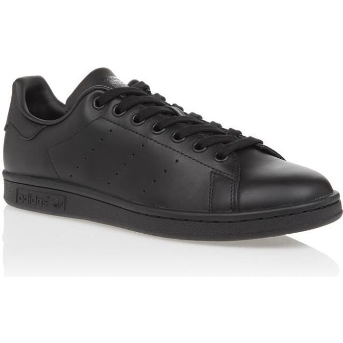 Baskets ADIDAS ORIGINALS Stan Smith Noir Mixte - Tige en cuir minimaliste - Fermeture à lacets