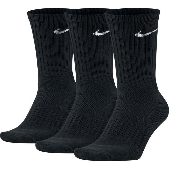 Trois chaussettes d'entraA'nement Nike noires  M