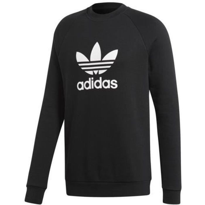 Sweat - ADIDAS ORIGINALS - Trefoil Warm Up Crew - Noir - Manches courtes - Col arrondi