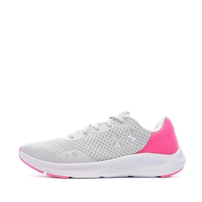 Chaussures de Sport Grise/Rose Femme Under Armour Charged Pursuit 3