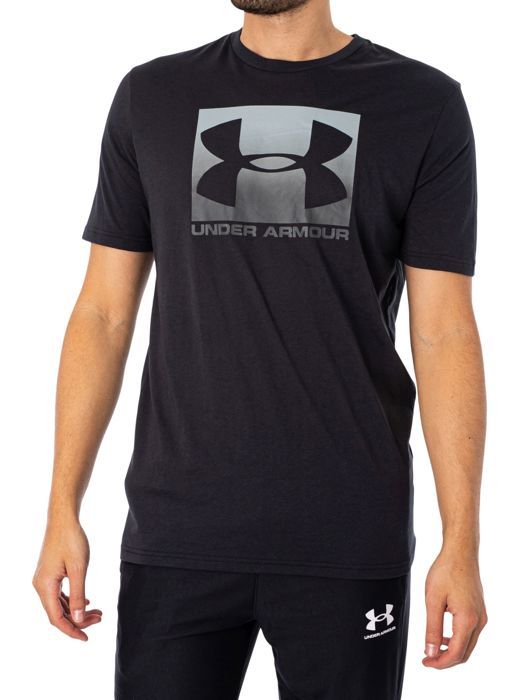 Tee-shirt de running - Under Armour - Boxed Sportstyle SS - Noir - Coupe ample - Technologie Charged Cotton