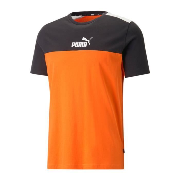 T-shirt Orange/Noir Homme Puma Ess Block