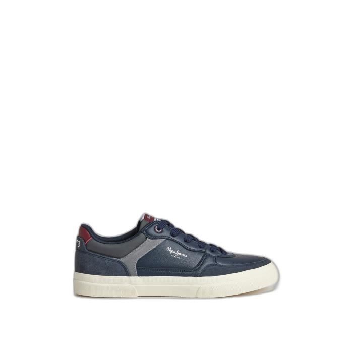 Baskets Pepe Jeans Kenton Masterlow - Homme - Navy - Lacets - Plat - Textile