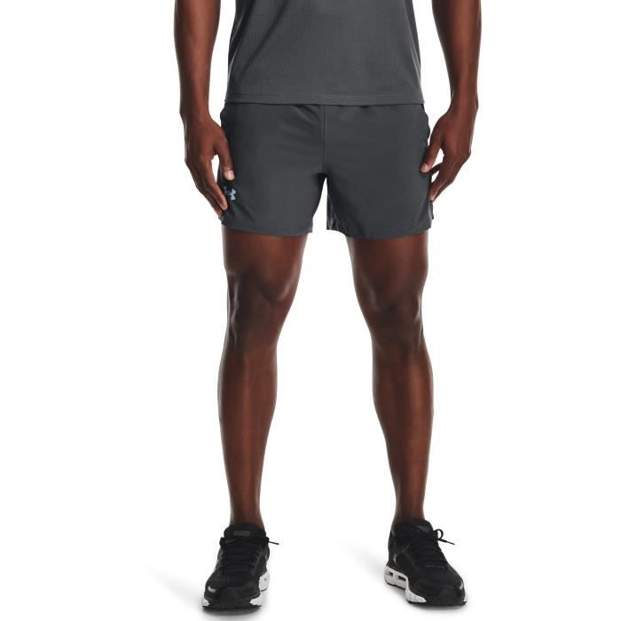 Short de course - UA - Launch Run - 13 cm - Gris - Respirant - Léger et extensible