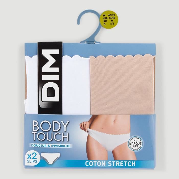Slip - DIM - Body touch - Coton stretch - Peau - Lot de 2