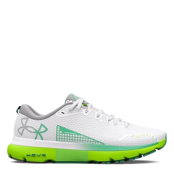 Chaussures de course Under Armour W Hovr Infinite 5 pour femmes - Blanc/jaune - Drop 8 mm - Usage régulier