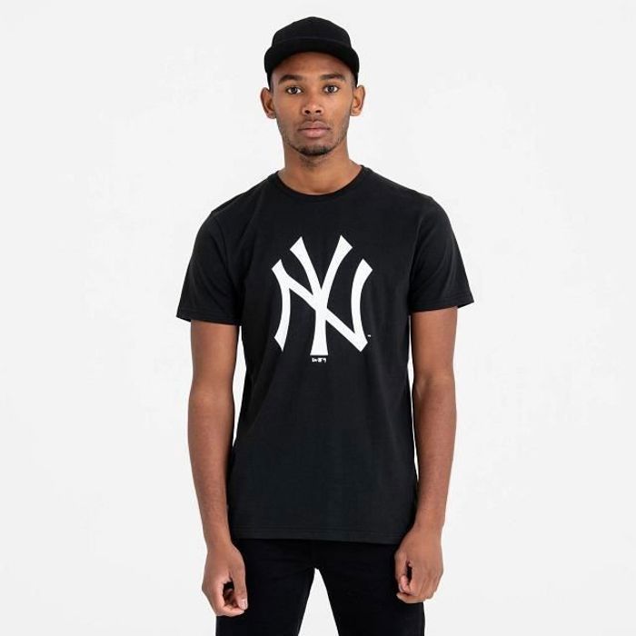 T-shirt - New Era - New York Yankees - Noir/blanc - Manches courtes - Col arrondi