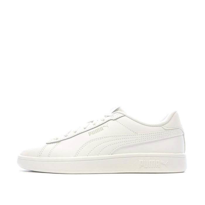 Basket Cuir Junior Puma Smash - Blanc/Gris