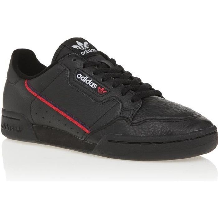Baskets ADIDAS ORIGINALS Continental 80 Homme - Noir/Rouge - Cuir - Semelle cupsole unique