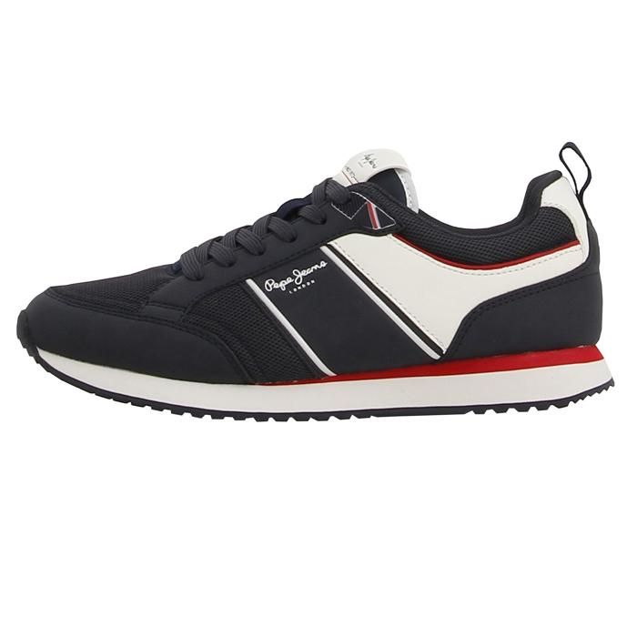 Chaussures running mode Dublin - Pepe jeans - Homme - Bleu - Lacets - Plat - Cuir