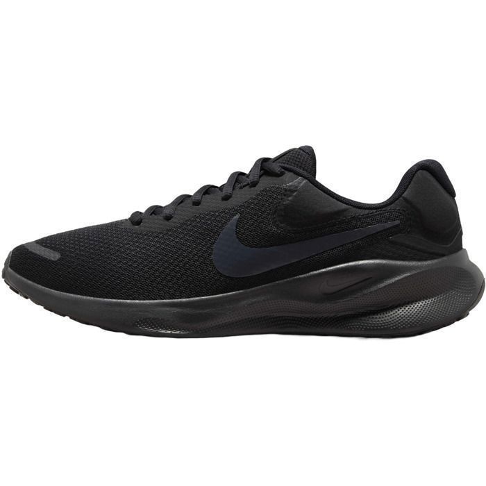Chaussures de sport - NIKE - Revolution 7 - Homme - Noir - Talon plat - Fermeture lacets
