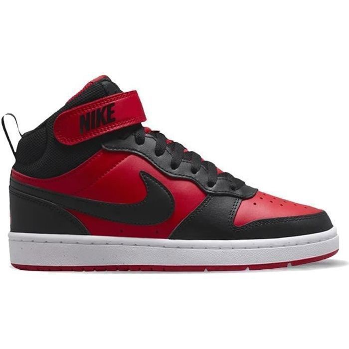 Chaussures Enfant - Nike - Court Borough Mid 2 - Rouge - Synthétique - Lacets