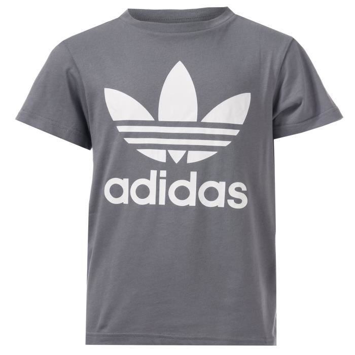 adidas Originals T-shirt trèfle Gris Blanc Garçon