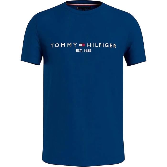 T-Shirt - Tommy Hilfiger - Avec Logo - Bleu - Slim - Manches Courtes