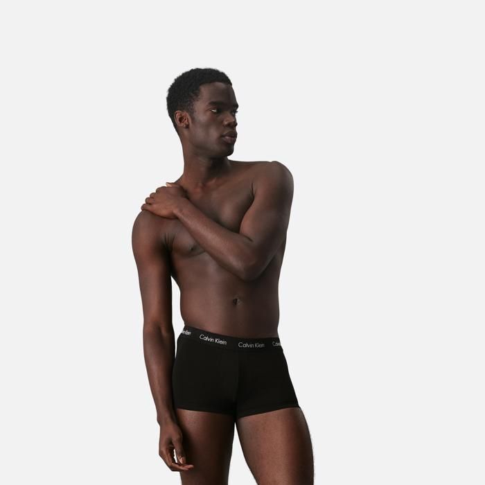 Shorty homme - CALVIN KLEIN - Lot de 3 - Noir - 95% coton - Ceinture logo tissé