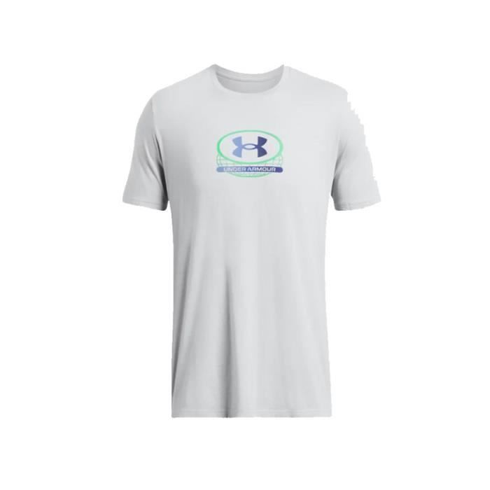 T-shirt - Under Armour - Global Lockertag - Gris - Manches courtes - Confort doux