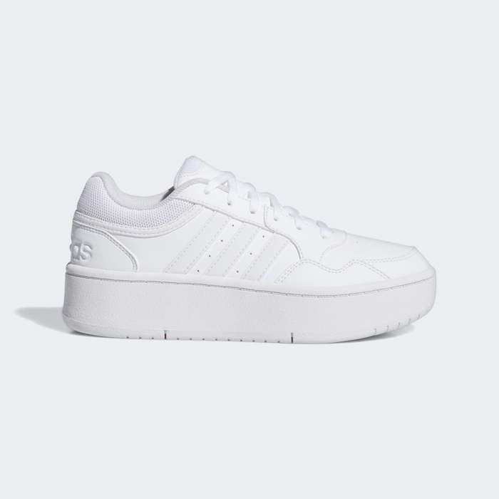 Chaussures Adidas Hoops 3.0 Bold J pour Fille - Blanc - Lacets - Synthétique